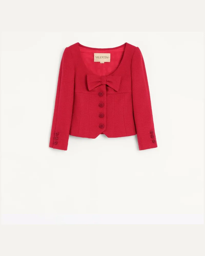 Valentino Garavani Giacca Corta In Plain Wool Tweed Donna PARIS Paris