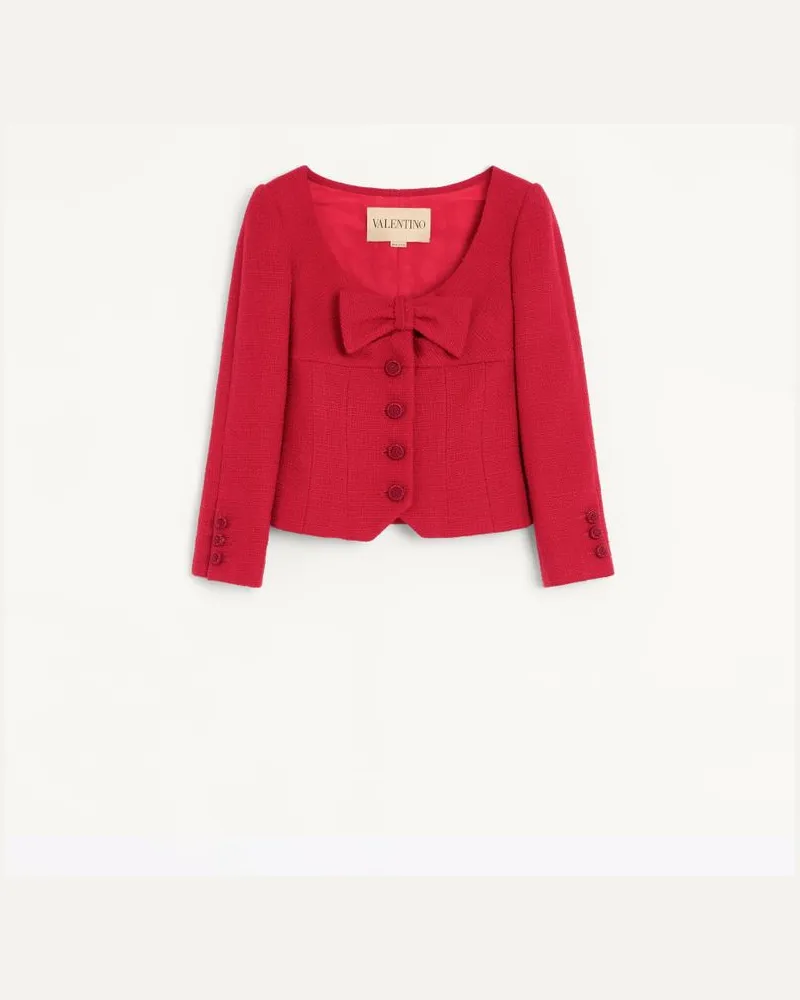 Valentino Garavani Giacca Corta In Plain Wool Tweed Donna PARIS Paris