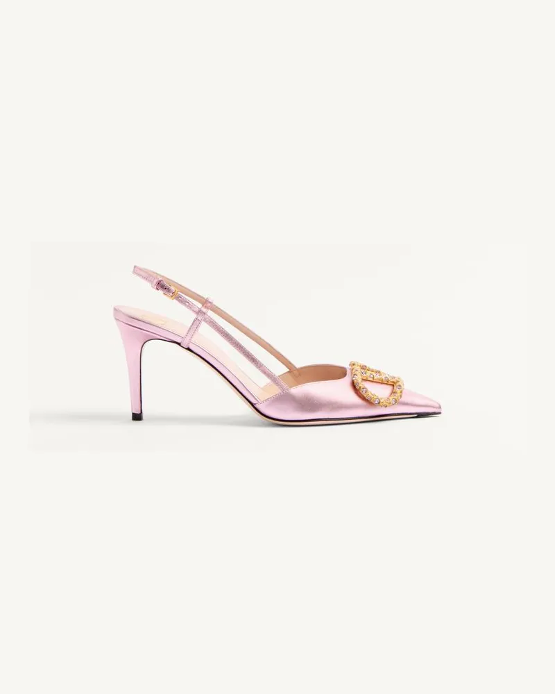 Valentino Garavani Décolleté Slingback VLogo Signature In Nappa Laminata 80Mm Donna GIACINTO/VIOLET Giacinto