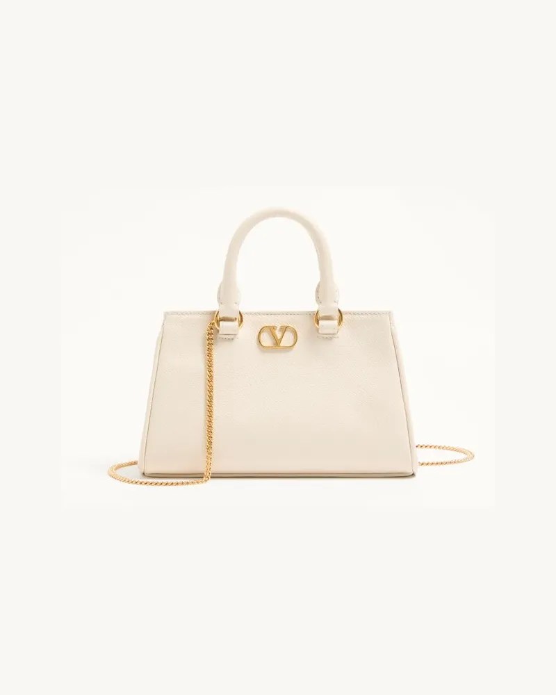 Valentino Garavani Mini borsa VLogo Signature in Vitello Granato Donna AVORIO Avorio