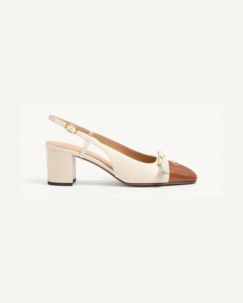 Valentino Garavani Décolleté Slingback Valet Du Roi In Capretto 60Mm Donna BURRO/TABACCO Burro