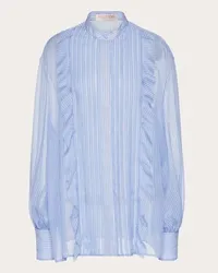 Valentino Garavani CAMICIA IN CHIFFON CLASSIC STRIPES Donna AZZURRO Azzurro