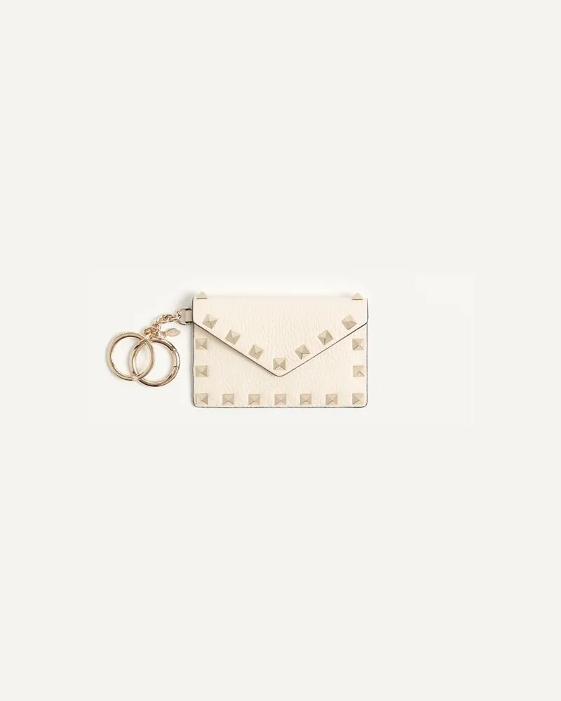 Valentino Garavani Charm Rockstud Valentino Garavani in Vitello Granato Donna AVORIO Avorio