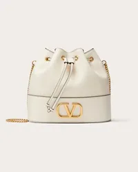 Valentino Garavani MINI SECCHIELLO CON CATENA VLOGO SIGNATURE IN NAPPA Donna LIGHT IVORY Light