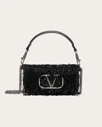 Valentino Garavani BORSA PICCOLA A SPALLA GARAVANI LOCÒ RICAMATA Donna NERO Nero