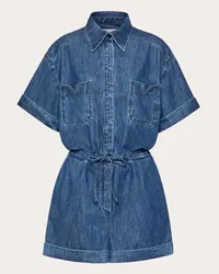 Valentino Garavani JUMPSUIT IN DENIM CHAMBRAY Donna BLU Blu