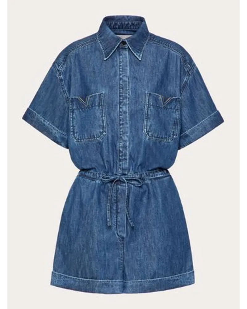 Valentino Garavani JUMPSUIT IN DENIM CHAMBRAY Donna BLU Blu