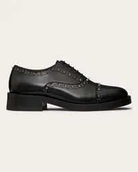 Valentino Garavani SCARPA STRINGATA OXFORD GARAVANI GENTLEGLAM IN VITELLO Donna NERO Nero