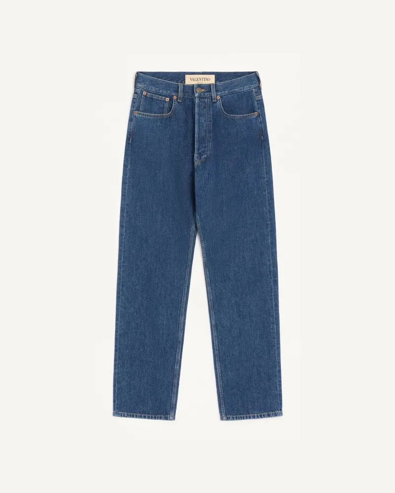 Valentino Garavani Pantalone Valentino in denim con VGold Uomo DENIM Denim