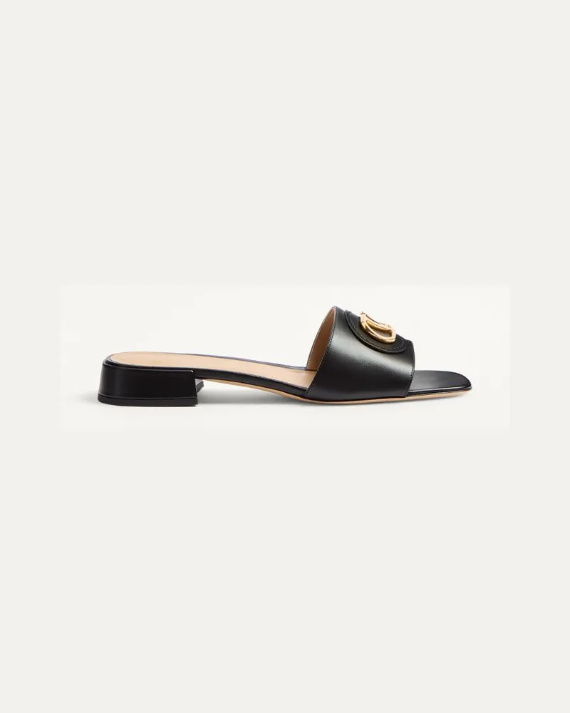 Valentino Garavani Sandalo Slide VLogo Signature In Vitello 20Mm Donna NERO Nero
