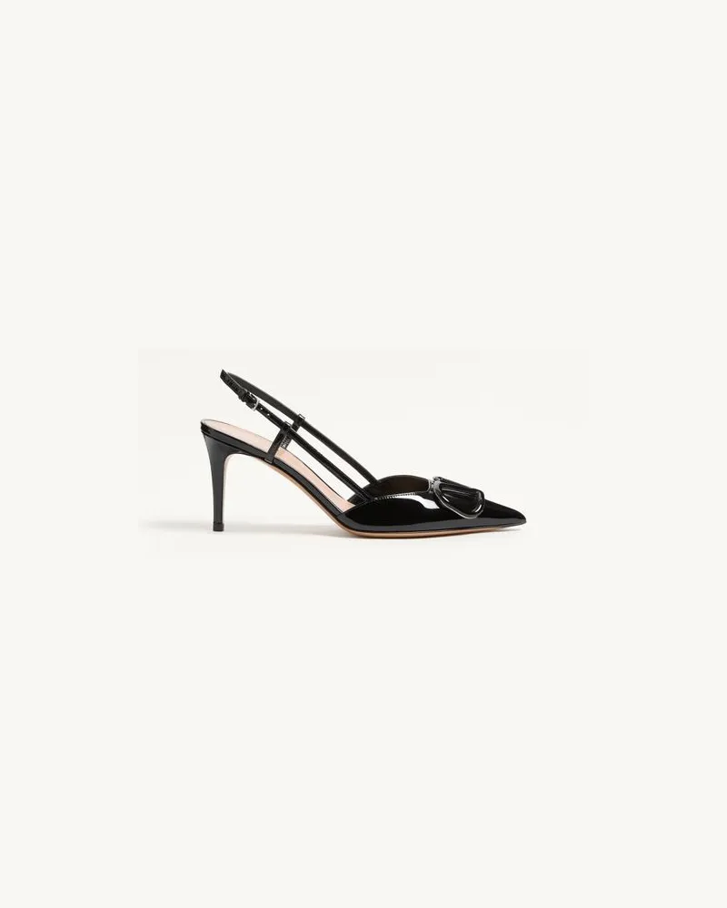 Valentino Garavani Décolleté Slingback VLogo Signature In Vernice 80Mm Donna NERO Nero