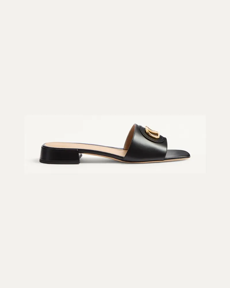 Valentino Garavani Sandalo Slide Vlogo Signature In Vitello 20Mm Donna NERO Nero
