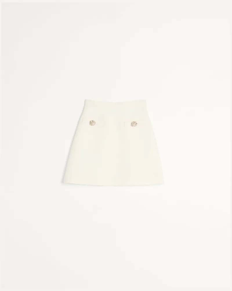Valentino Garavani Gonna Corta In Crepe Couture Donna AVORIO Avorio