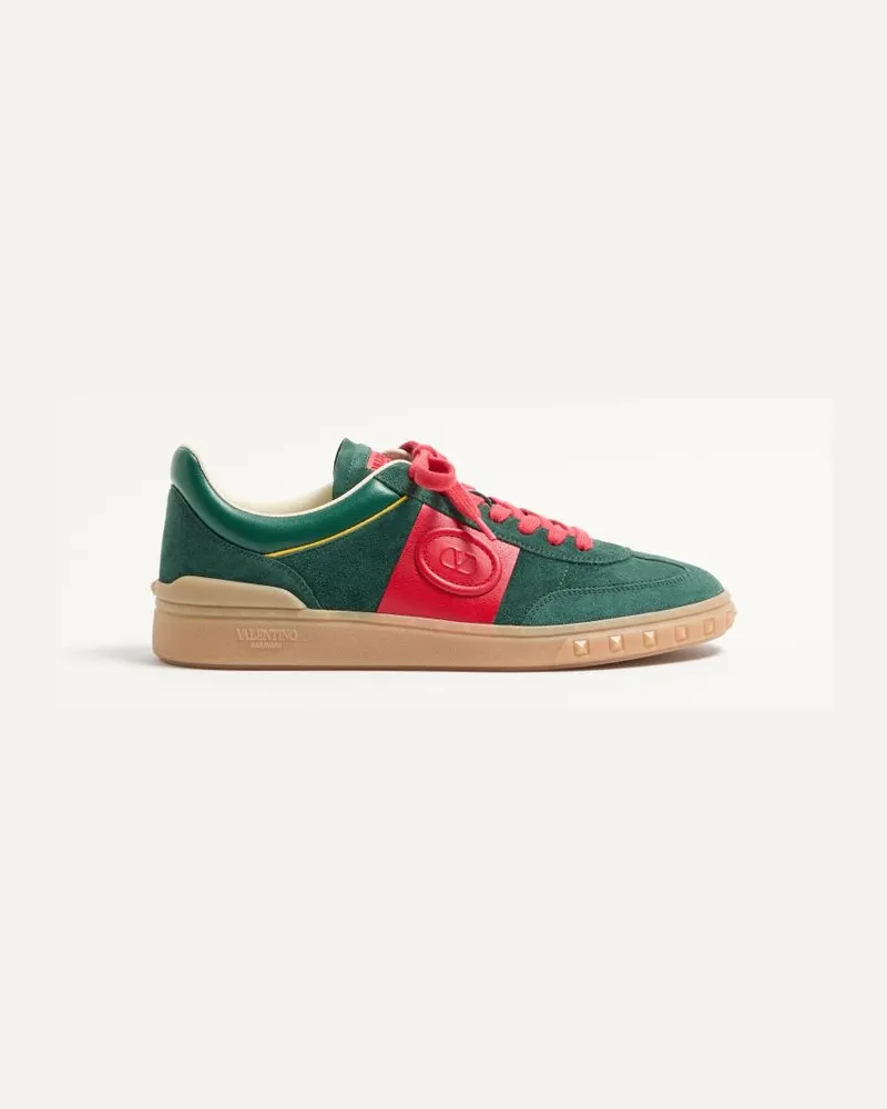 Valentino Garavani Sneaker Low Top Upvillage In Crosta E Vitello Nappato Uomo VERDE/ROSSO Verde