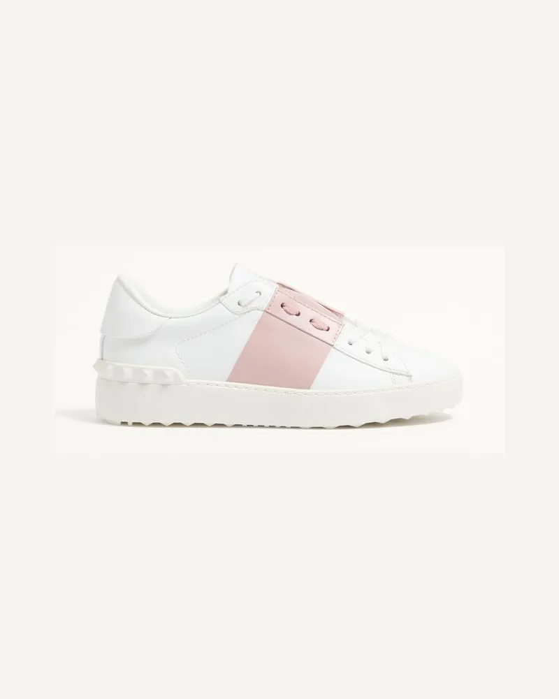 Valentino Garavani Sneaker Open In Vitello Donna BIANCO/ROSE QUARTZ Bianco