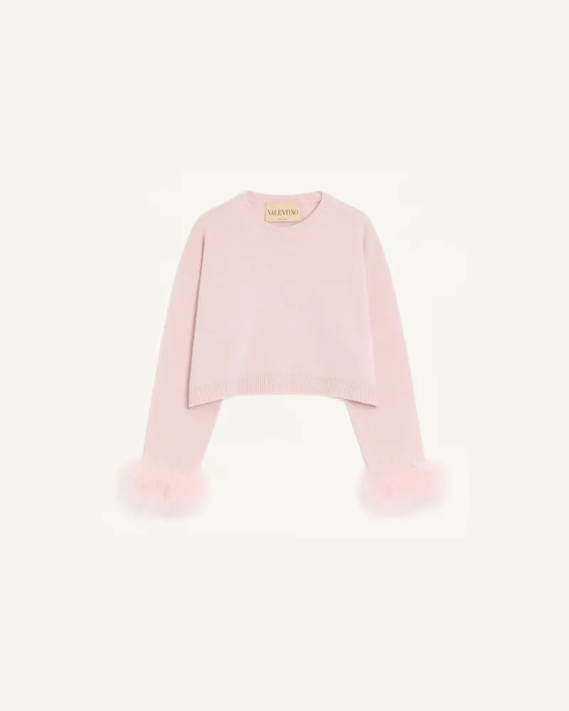 Valentino Garavani Maglia In Cashmere Con Piume Donna ROSA Rosa