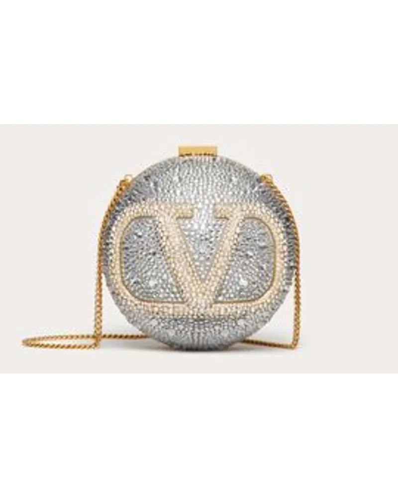 Valentino Garavani MINAUDIÈRE VLOGO SIGNATURE IN METALLO E CRISTALLI SWAROVSKI® Donna CRYSTAL Crystal