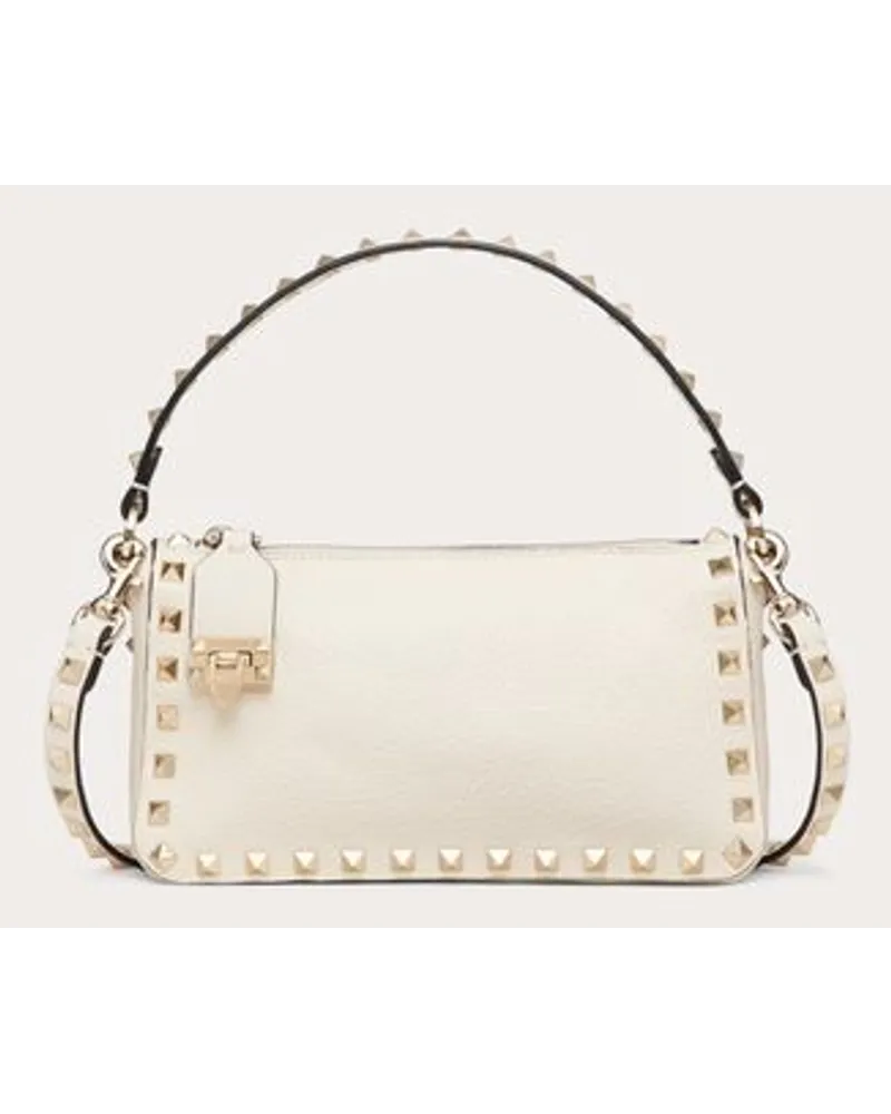 Valentino Garavani Borsa Piccola A Tracolla Rockstud In Vitello Granato Donna LIGHT IVORY Light
