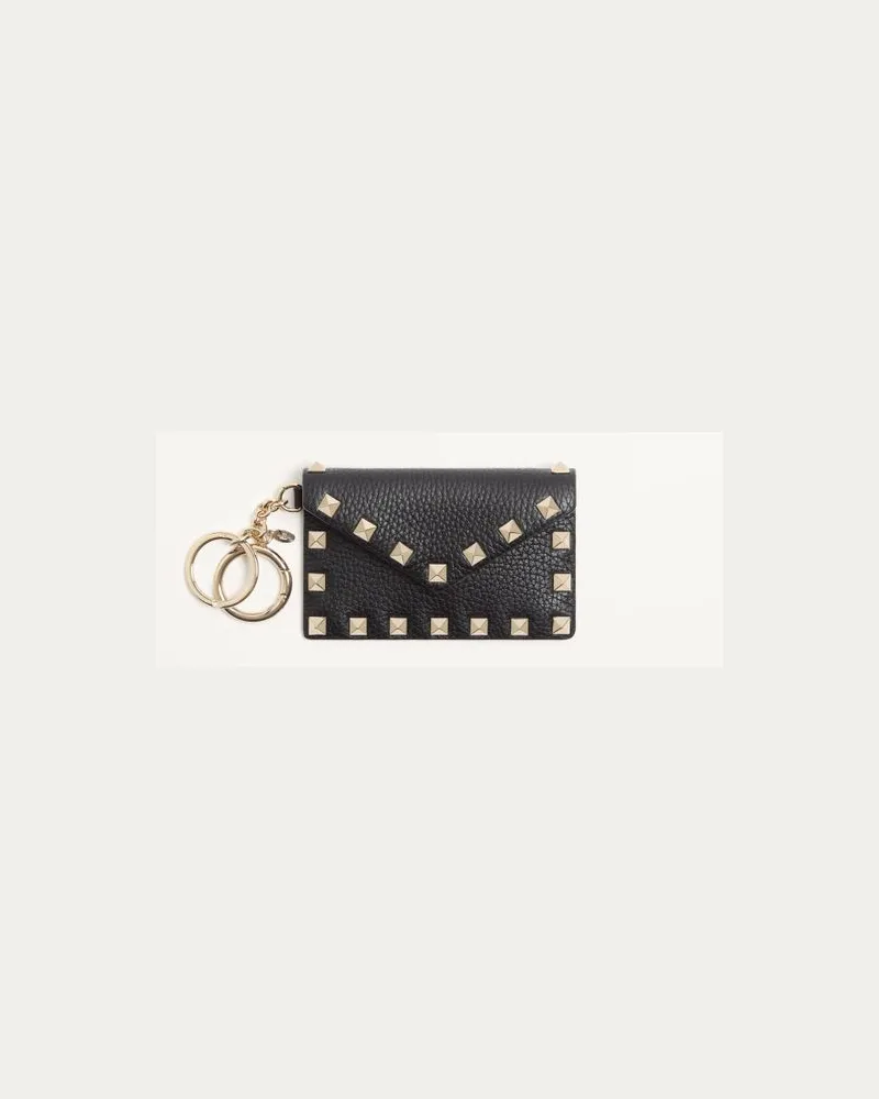 Valentino Garavani Charm Rockstud Valentino Garavani in Vitello Granato Donna NERO Nero