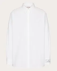 Valentino Garavani CAMICIA MANICA LUNGA IN COTONE CON ETICHETTA SARTORIALE MAISON VALENTINO Uomo BIANCO Bianco