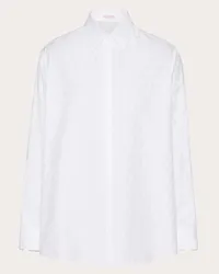 Valentino Garavani CAMICIA IN POPELINE DI COTONE CON MOTIVO TOILE ICONOGRAPHE Uomo BIANCO Bianco