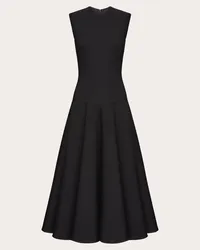 Valentino Garavani ABITO MIDI  IN LUXURY CREPE Donna NERO Nero