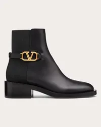 Valentino Garavani STIVALETTO VLOGO SIGNATURE IN VITELLO 30MM Donna NERO Nero