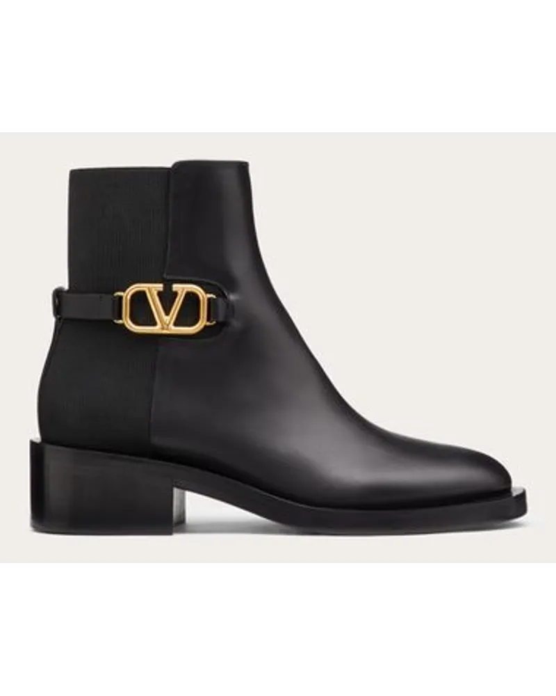 Valentino Garavani STIVALETTO VLOGO SIGNATURE IN VITELLO 30MM Donna NERO Nero