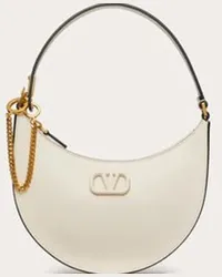 Valentino Garavani MINI HOBO VLOGO SIGNATURE IN VITELLO GRANATO Donna LIGHT IVORY Light