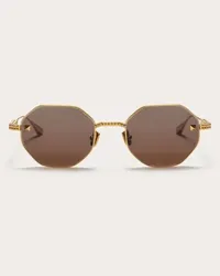 Valentino Garavani V-STUD OCCHIALE ESAGONALE IN TITANIO unisex MARRONE Marrone