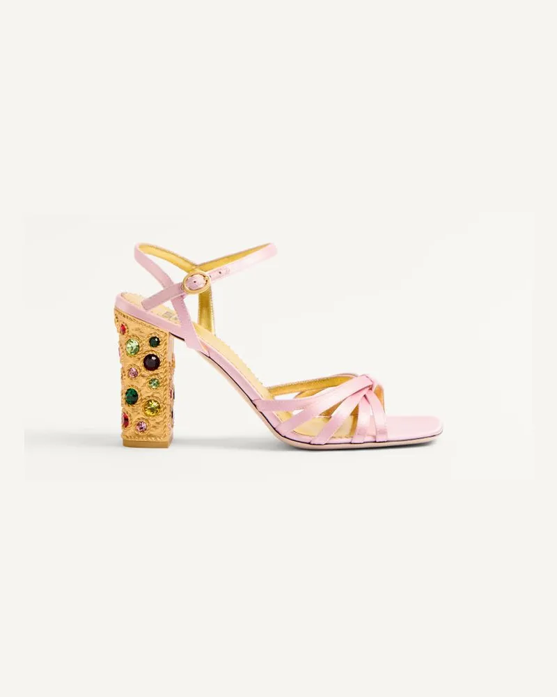 Valentino Garavani Sandalo Preshoes In Raso Con Cristalli 90Mm Donna ROSE COUTURE/MULTICOLOR Rose