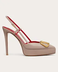 Valentino Garavani DÉCOLLETÉ SLINGBACK CON PLATEAU VLOGO SIGNATURE IN VITELLO 120MM Donna POUDRE Poudre