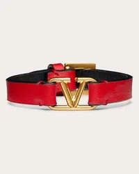 Valentino Garavani BRACCIALE VLOGO SIGNATURE IN VITELLO Donna ROUGE PUR/NERO Rouge