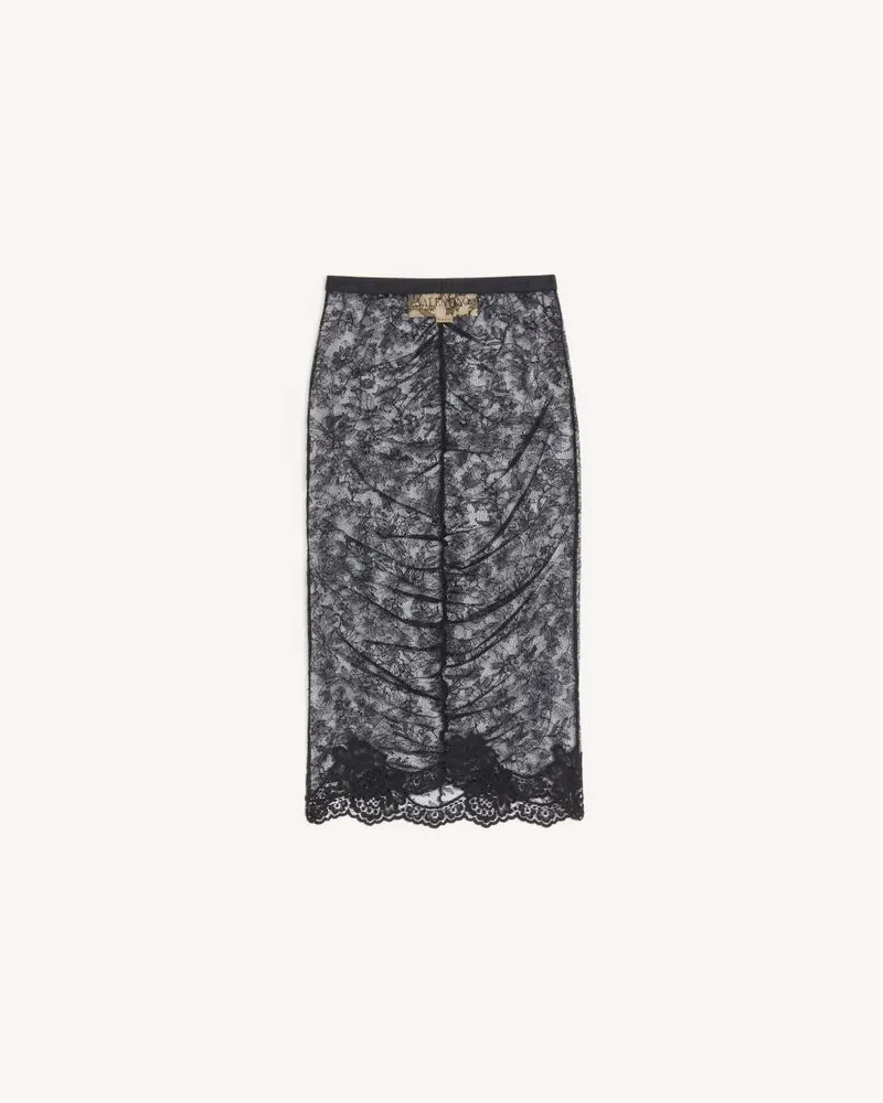 Valentino Garavani Gonna In Pizzo Stretch Donna NERO Nero