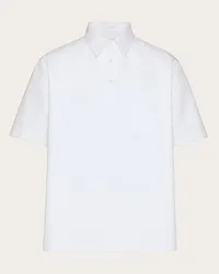 Valentino Garavani POLO IN POPELINE DI COTONE ACCOPPIATA CON COTONE Uomo BIANCO Bianco