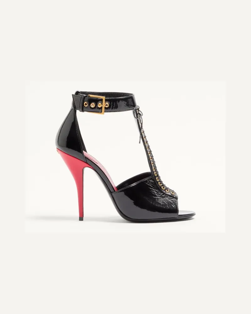 Valentino Garavani Sandalo Bustier In Naplak 105Mm Donna NERO/ROSSO Nero