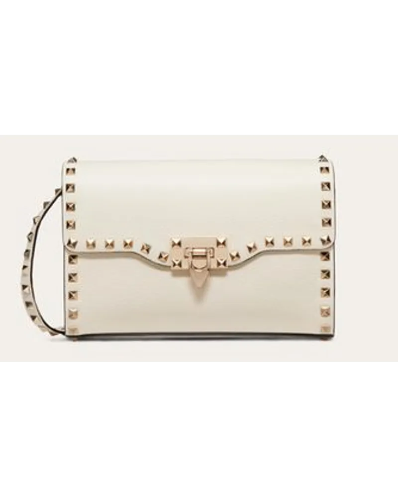 Valentino Garavani Borsa Piccola A Tracolla Rockstud In Vitello Granato Donna LIGHT IVORY Light