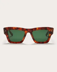 Valentino Garavani XXII - OCCHIALE SQUADRATO IN ACETATO unisex MARRONE HAVANA/VERDE SCURO Marrone