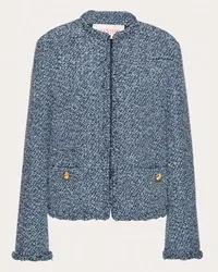 Valentino Garavani GIACCA IN DENIM TEXTURED TWEED Donna DENIM/AZZURRO/BIANCO Denim