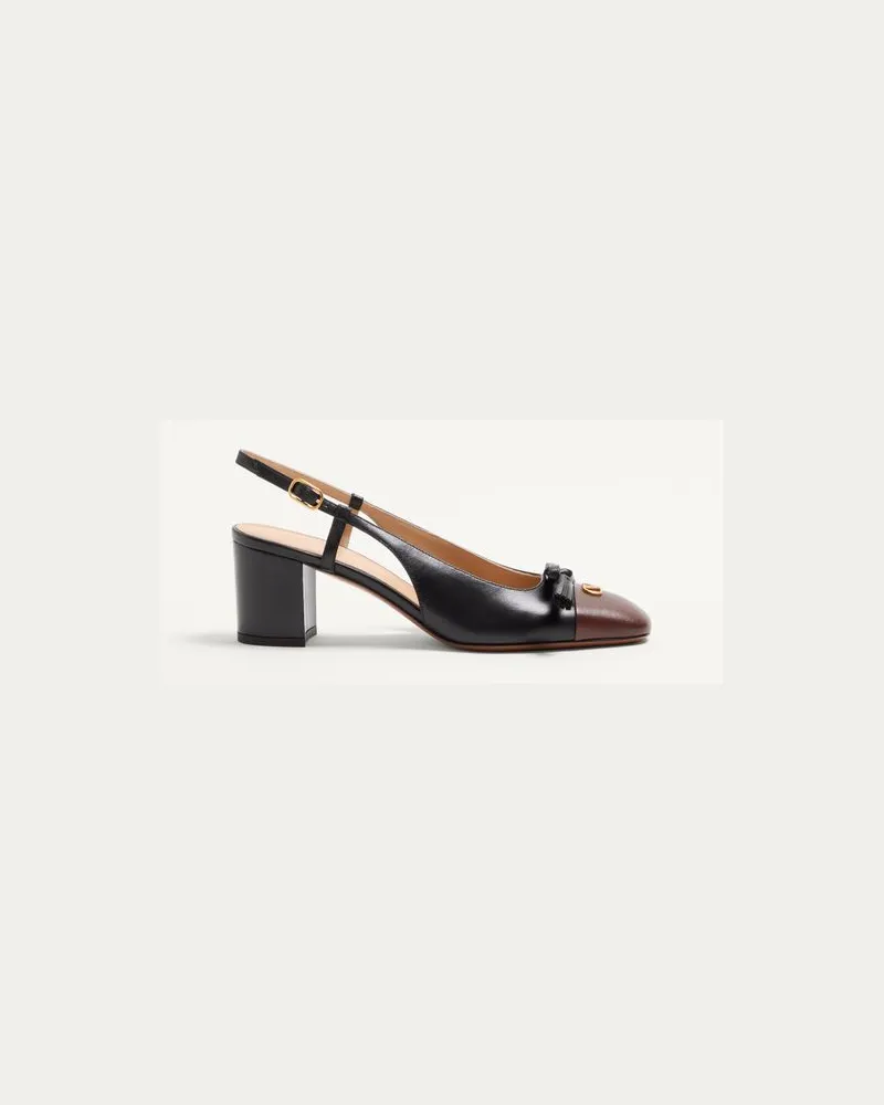 Valentino Garavani Décolleté Slingback Valet Du Roi In Capretto 60Mm Donna NERO/CAFFÈ Nero