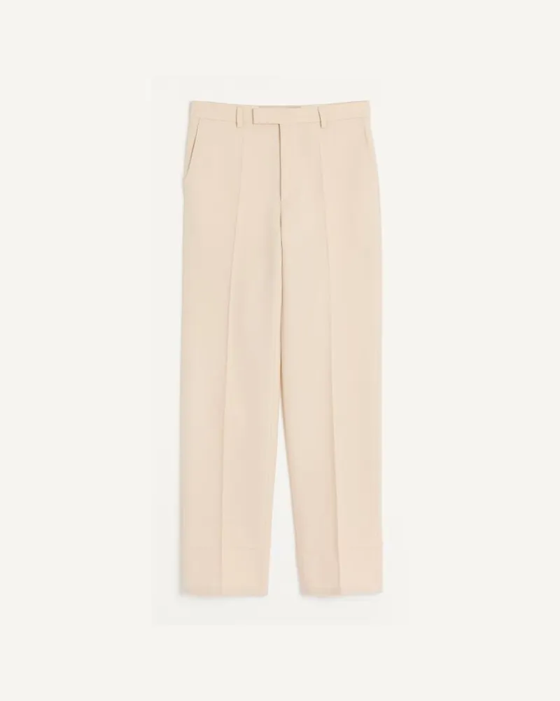 Valentino Garavani Pantalone In Gabardina Di Lana Uomo PANNA Panna