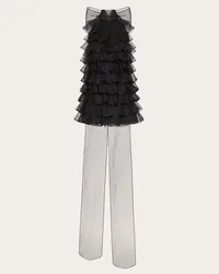 Valentino Garavani ABITO CORTO IN ORGANZA Donna NERO Nero