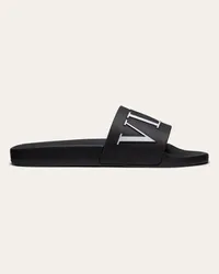 Valentino Garavani SANDALO SLIDER VLTN IN GOMMA Uomo NERO Nero