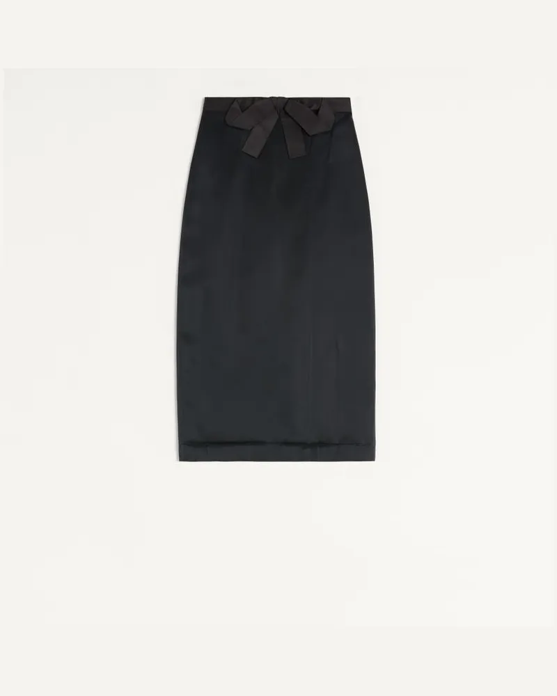 Valentino Garavani Gonna Midi In Raso Donna NERO Nero