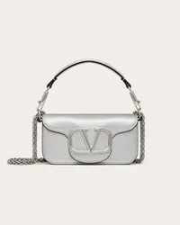 Valentino Garavani BORSA PICCOLA A SPALLA GARAVANI LOCÒ IN VITELLO METALLIZZATO Donna ARGENTO Argento