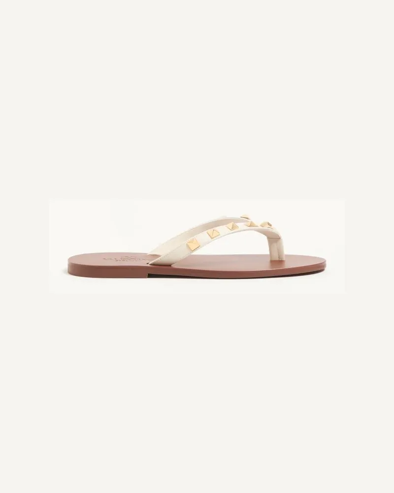 Valentino Garavani Sandalo Thong Rockstud In Vitello 05Mm Donna LIGHT IVORY Light