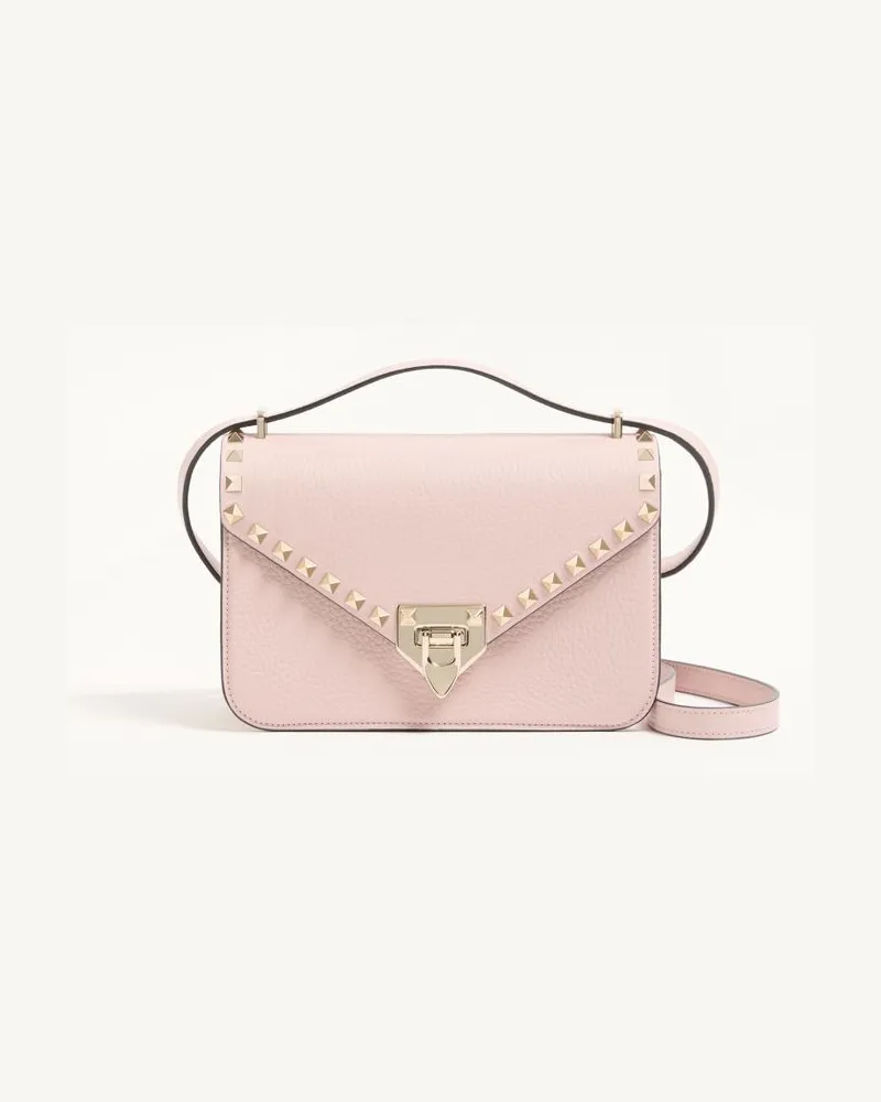 Valentino Garavani Borsa Piccola A Tracolla Valentino Garavani Rockstud In Vitello Granato Donna ROSA Rosa