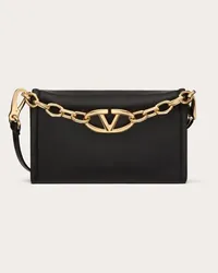 Valentino Garavani CLUTCH VLOGO CHAIN IN NAPPA CON CATENA Donna NERO Nero