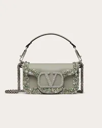 Valentino Garavani BORSA PICCOLA A SPALLA GARAVANI LOCÒ RICAMATA Donna CRYSTAL/GRIGIO Crystal