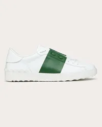 Valentino Garavani SNEAKER OPEN IN VITELLO Uomo BIANCO/VERDE Bianco